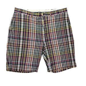 Polo Ralph Lauren Shorts Men's 40 Colorful Plaid Preppy Bermuda Pockets Cotton